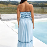 Talulah Strapless Maxi Dress Blue