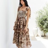 Gypsy Heart Maxi Dress Brown