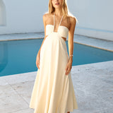 Dance With Me Halter Maxi Dress Cream