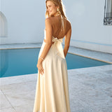 Dance With Me Halter Maxi Dress Cream