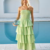 Glass Slipper Strapless Maxi Dress Green