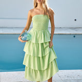 Glass Slipper Strapless Maxi Dress Green