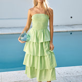 Glass Slipper Strapless Maxi Dress Green