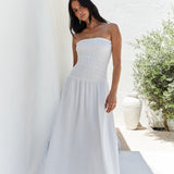 Blossom Bay Strapless Maxi Dress White