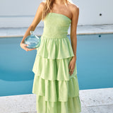 Glass Slipper Strapless Maxi Dress Green