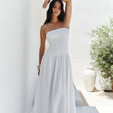 Blossom Bay Strapless Maxi Dress White