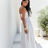 Blossom Bay Strapless Maxi Dress White