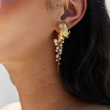 18K Gold Plated Hearing Waves Earrings Gold