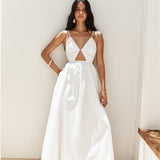 Lantern Trail Maxi Dress White