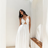 Lantern Trail Maxi Dress White