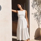 With The Wind Midi Dress White