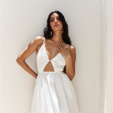 Lantern Trail Maxi Dress White