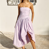 See You Tonight Bubble Hem Midi Dress Lilac