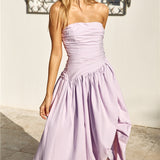 See You Tonight Bubble Hem Midi Dress Lilac