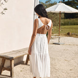 With The Wind Midi Dress White