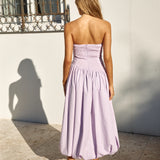 See You Tonight Bubble Hem Midi Dress Lilac