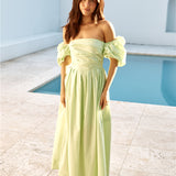 Bella Off-Shoulder Maxi Dress Green