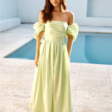 Bella Off-Shoulder Maxi Dress Green