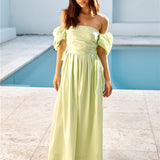 Bella Off-Shoulder Maxi Dress Green