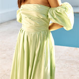 Bella Off-Shoulder Maxi Dress Green