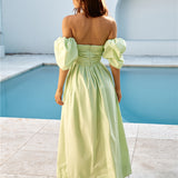 Bella Off-Shoulder Maxi Dress Green