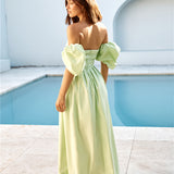 Bella Off-Shoulder Maxi Dress Green