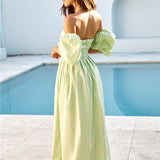 Bella Off-Shoulder Maxi Dress Green