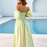 Bella Off-Shoulder Maxi Dress Green