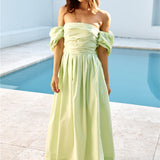 Bella Off-Shoulder Maxi Dress Green