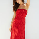 Riviera Rouge Strapless Maxi Dress Red