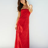 Riviera Rouge Strapless Maxi Dress Red