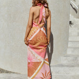 Hideaway Halter Maxi Dress Pink