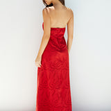 Riviera Rouge Strapless Maxi Dress Red