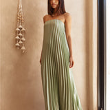 Gentle Journey Strapless Maxi Dress Sagegreen