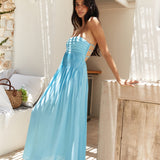 On the Shores Strapless Maxi Dress Blue