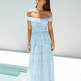 Lemon Blossom Maxi Dress Blue