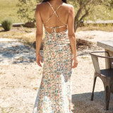 Floral Escape Satin Maxi Dress Multi