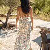 Floral Escape Satin Maxi Dress Multi