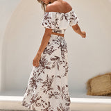 Island Whisper Maxi Skirt Brown