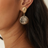 18K Gold Plated Lucky Coin Earrings Gold