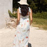 Provence Escape Linen Maxi Dress Multi