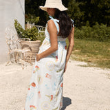 Provence Escape Linen Maxi Dress Multi