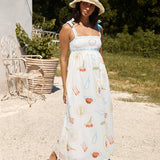 Provence Escape Linen Maxi Dress Multi