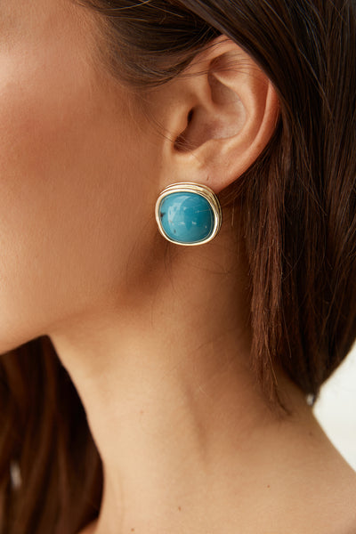 Barbara Blue Gold Earrings