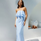 Luna Cascade Strapless Maxi Dress