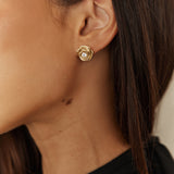 18K Gold Plated Golden Rose Earrings Gold