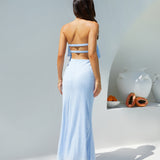 Luna Cascade Strapless Maxi Dress