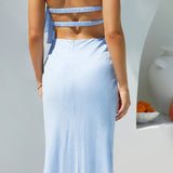 Luna Cascade Strapless Maxi Dress