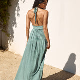 Cobbled Streets Halter Maxi Dress Green