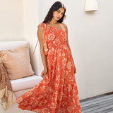 Sweet Melody One Shoulder Maxi Dress Orange